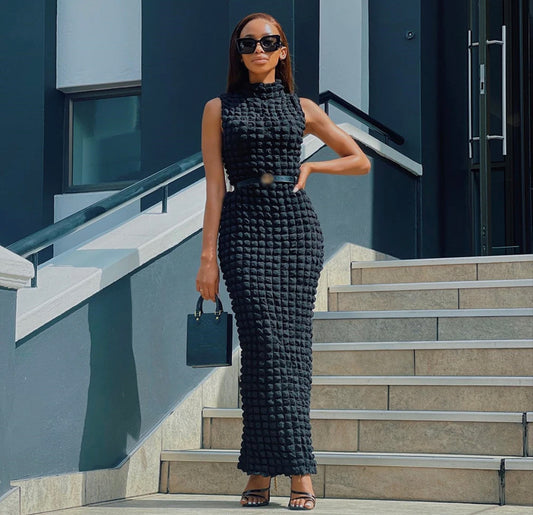 Sleek Puff Fall Dress